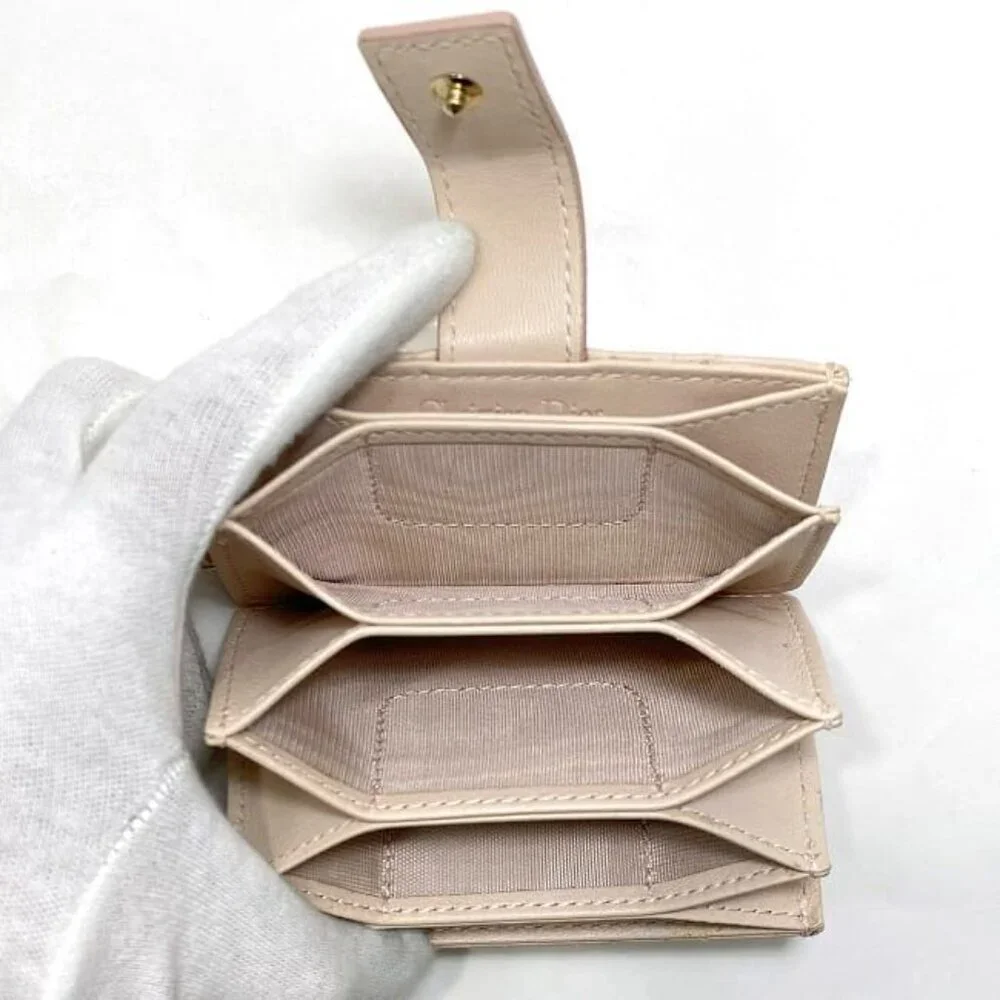 Christian Dior Card Case Beige Lady Dior Cannage